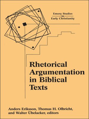 cover image of Rhetorical Argumentation in Biblical Texts